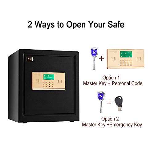 image for TIGERKING Digital Security Safe Box,Double Safety Key Lock and Passwor