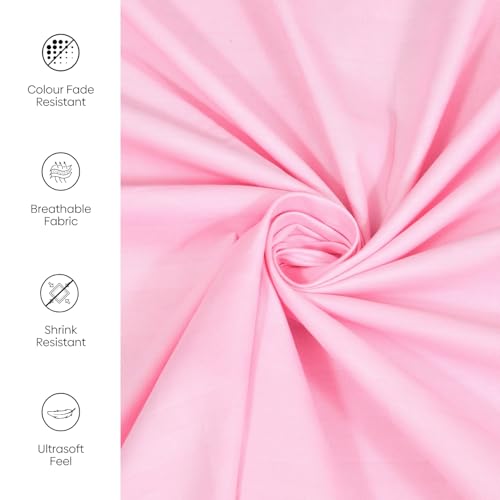 Image of Rivermoor Pink Satin Stripe Bedsheets for Double Bed | Ultrasoft Bed Sheet with 2 Pillow Covers | Queen Size Bed Sheet | Breathable & Hypoallergenic | 90 x 98 Inches