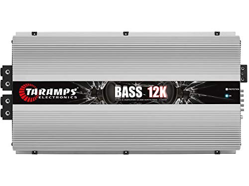 Taramp's BASS 12K Bass12K 12000 Watts-RMS Car Amplifier Full Range Monoblock 1-Ohm Stable, Silver