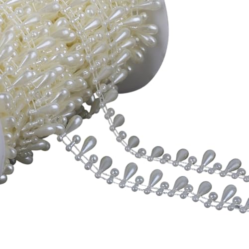 MHADBKH Cadena de perlas artificiales para manualidades, cuentas de imitación para ramos, decoración de boda, cadena de imitación