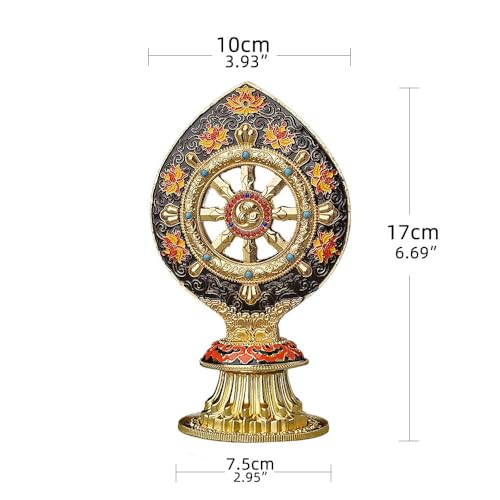 Estatua Rueda de Dharma Dorada para Decoración Zen miniatura 2