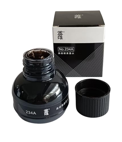 Image of GOLD LEAF Hero234A Fountain Pen Ink Bottle - 70ml Black, Non-Carbon Ink for Fountain Pen, Calligraphy Pens, Dip Pens, Teachers, Students & Office Writing - Premium Gift.