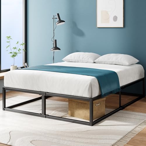 Image of ZINUS Joseph 14 Inch Platform Bed Frame, Wood Slat Support, No Box Spring Needed, Eco Friendly WonderBox(TM) Packaging, Easy Assembly, Black, Queen