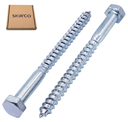 SKIR'CO (10 pcs) DIN 571 Zinc Plated Steel Hexagon Head Wood Screws M8 x 100 mm, Coach Screws, Hex Screw, Lag Bolts - Image 2