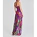Women Tube Top Dress Tiger Stripe Mesh Patchwork Maxi Dress Strapless Sexy High Slit Long Dresses Beach Vacation (Purple,L)
