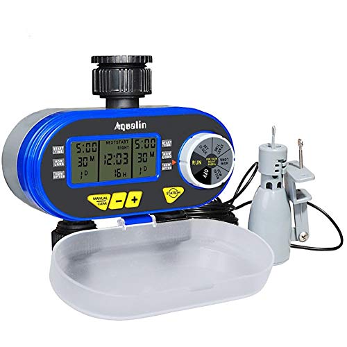 Lijincheng Timed Irrigation Two Outlet Garden Digital Automatic Water Timer Solenoid Valve Garden Watering Timer Rain Sensor