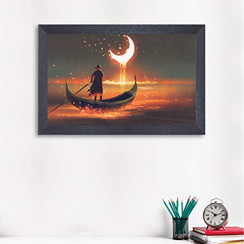 Image of RANDOM (RP-2298 Abstract Multicolor Framed Painting, 18 inch X 12 Inch