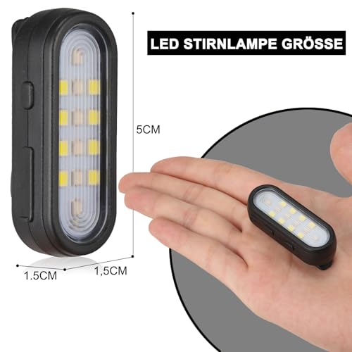 ZLCBBD LED Clip Lampe - Lauflicht Klein Stirnlampe - 2 Stück USB Aufladbar Blinklicht mit 2 Leuchteffekte für Kinder Schulranzen Laufen Joggen Camping Rucksack Kleidung (Schwarz)