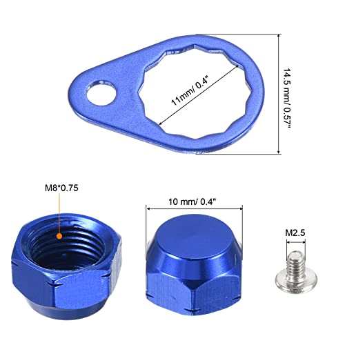PATIKIL Fishing Reel Screw Nut Locking Plate, Left Handle Locking Caps Screw M8 Nut Replacement for DIY Fishing Accessories Blue - Image 2