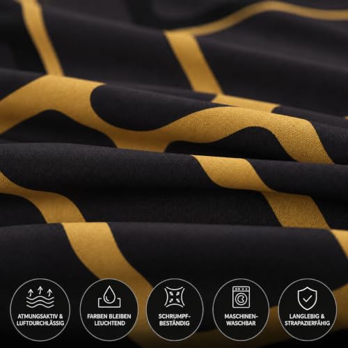 Pamposh Bettwäsche Sets Bettbezug Set Prämie Mikrofaser Anthrazit mit Reißverschluss hochwertigen Qualität für Allergiker (Gold… – Ansicht 6