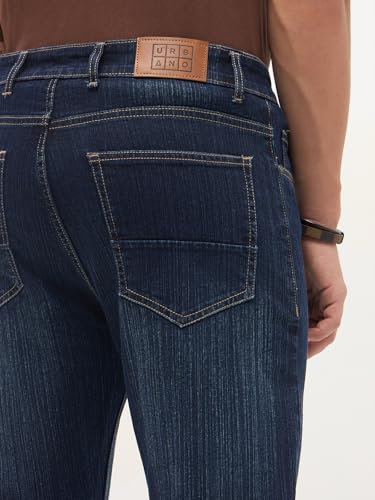 Image of Urbano Fashion Men's Straight Fit Washed Denim Jeans Stretchable