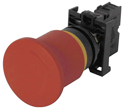 Eaton Emergency Stop Push Button, Type of Operator: 45mm Mushroom Head, Size: 22mm, Action: Maintained Pus - M22-PVT-K01