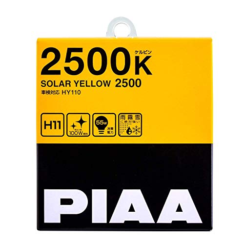 Piaa 22-13411 Solar Yellow H11 Light Bulb (2500K - 12V 55W), 2 Pack by Piaa - Used condition - US$21.76