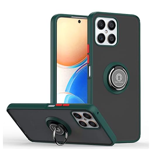XINYEXIN Funda para Honor X8 / Honor X30i, Funda con Soporte de Anillo, TPU + PC Translúcido Anti- Arañazos Carcasa Protectora Antigolpes Case Cover - Verde Oscuro