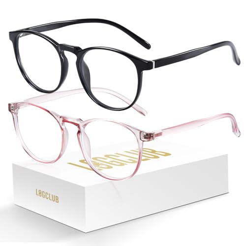 Image of 2 Pack Blue Light Glasses For Woman /Men Blue Retro Round Light Blocking Glasses