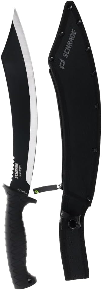 Schrade Delta Class Decimate Parang Full Tang Machete with Stainless Steel Blade and TPR Handle for Outdoor Survival, Camping and Bushcraft