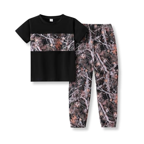 Image of 5-12 Years Boys Clothing Set Camo Hoodie & Cargo Pants Outfits Set 2025 Fashion Clothing