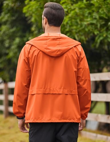 Image of COOFANDY Mens Packable Rain Jacket Lightweight Waterproof Raincoat with Hood Outdoor Rain Gear Travel Hiking Cycling
