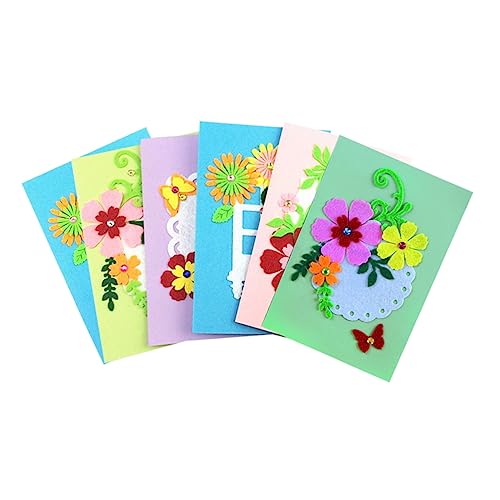 OFFSCH 6Pcs DIY Card Making Kit Non Woven Handmade Craft for Educational Play for and Coordination Development Safe Material for Creative Projects