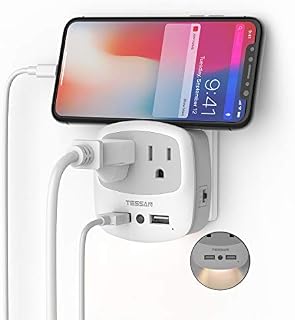 USB Outlet Plug Extender, TESSAN Power Outlet Expander with USB Wall Charger Adapter