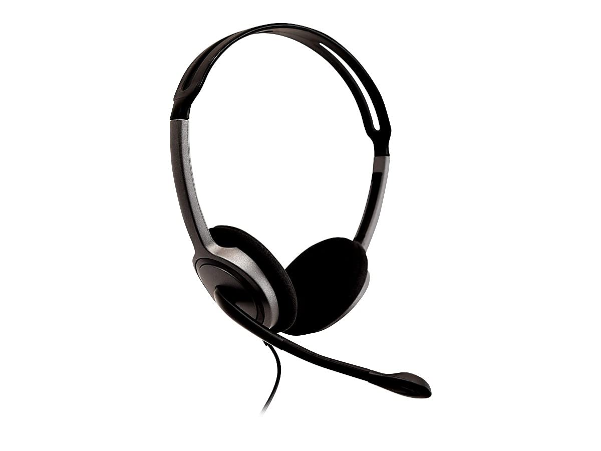 V7 HA212 Lightweight Stereo Headset with Microphone - Black & Grey