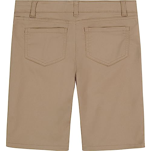 Nautica Bermuda de uniforme escolar para meninas, material elástico, botão falso e bolsos funcionais
