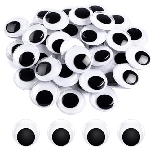 CATELL 36 Stück Wackelaugen Selbstklebend Groß 50 mm für DIY Handwerk