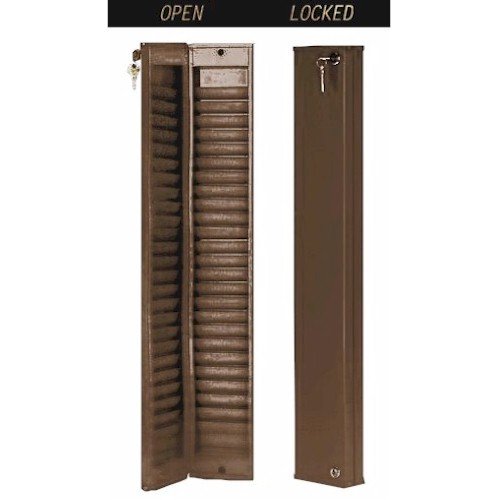 Sentinel Model Custom50 Lockable Security ID Card Holder Rack 50 Pocket Brown