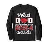 orgoglioso papà di un 2024 graduate senior awesome family college maglia a manica