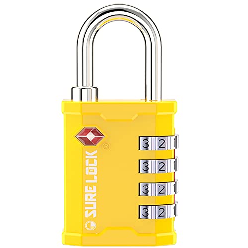 Cadenas de voyage entièrement en métal jaune à code 4 chiffres