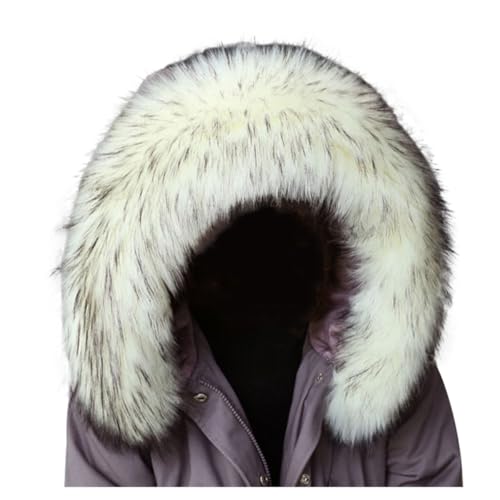 Faux Fur Trim for Hood Replacement Collar, Replacement Neck Warmer Scarf Shawl Wrap for Winter Coat Jacket, Unisex Detachable Faux Fur Trim for Hood Replacement, Buttons Included