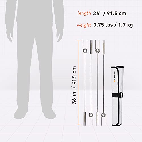 Solo Stove for Fire Pits Sticks | Set of 4 with Protective Casing, Stainless Steel, Great for Roasting Marshmallows and Hot Dogs, Marshmallow Sticks, Fire Pit Accessories, Length: 91,5 cm
