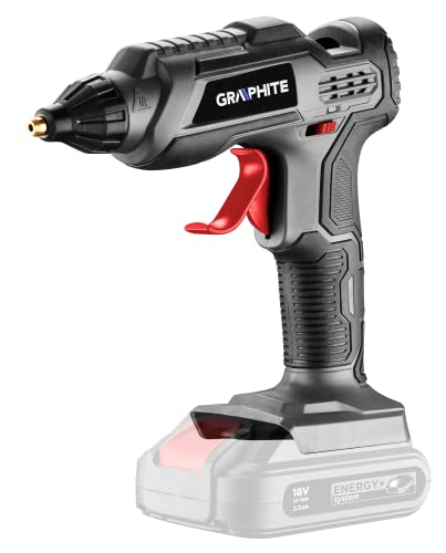 GRAPHITE Akku-Klebepistole 18V, Li-Ion, Klebepatrone 11mm, Temperatur des Heizelements 160°C÷210°C, Aufheizzeit 3min, Leistung 8 g/min, Klebepatronen - 3 St, Kompatibel mit Accumulator Energy+