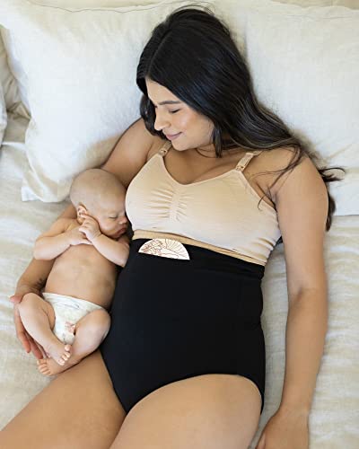Image of Kindred Bravely Fourth Trimester Postpartum Panty | Postpartum Essentials Underwear with 2 Hot /Cold Gel Packs (Black, XX-Large)