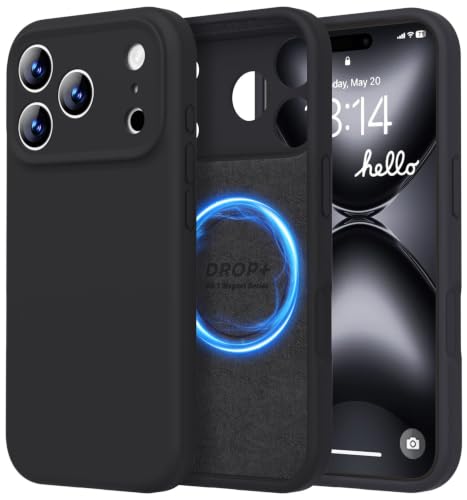 Image of LOVE 3000 Designed for iPhone 17 Pro Case, Premium Silicone [Compatible with Magsafe][Soft Anti-Scratch Microfiber Lining] Shockproof Protective Phone Case for Men Women 6.3 inch, Black
