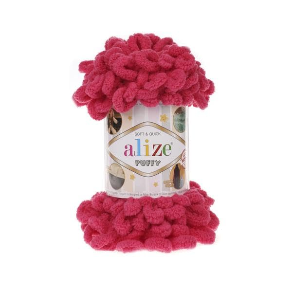 Alize Puffy Baby Big Loop Blanket Yarn 100% Micropolyester Soft Wool Each Ball 100g 9m - 149 Fuchsia