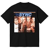 Nsyncc Shirt Poster Graphic t Shirts Men Womens Youth 9Os Vintage Tshirt Boys Girls Kids Album Cover t-Shirts Black tee Shirt XX-Large