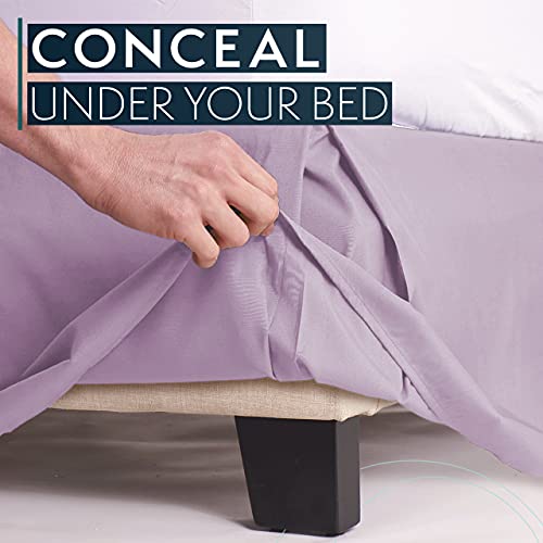 Hc Collection Lavender California King Bed Skirt - Dust Ruffle W/ 14 Inch Drop - Tailored, Wrinkle & Fade Resistant #TOP2