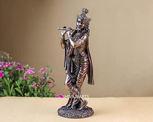 SHIVAJI ARTS Krishna Statue,Lord Krishna Statue, 25 CM Krishna Murti,Gopal Statue,Krishna with Basuri,Hare Krishna,God of Love,Hindu Deity,Hindu gifts. by SHIVAJI ARTS - Image 2