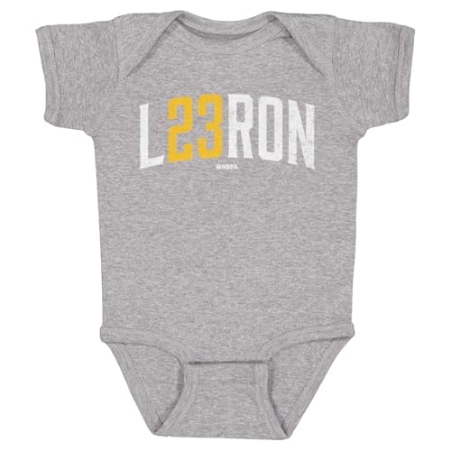 500 LEVEL LeBron James One-Piece Infant Bodysuit - LeBron James Name Number W WHT (Heather Gray, 6M)