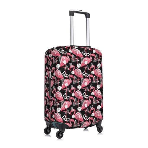 Tropical Flamingo Print Luggage Cover Washable Elasticated Suitcase Covers TSA Approved Stylish Dust and Scratch Resistant Case Protector for Kids and Adults3