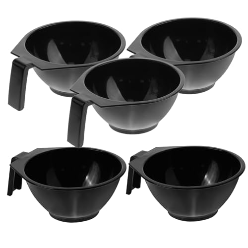 TOPPERFUN 5 pièces Bol à Teinture Cheveux Plastique avec Poignée Bol de Mélange Coloration DIY pour Salon de Coiffure et Usage Domestique Accessoires Outils Teinture