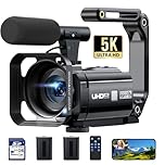 Camcorder Video Camera, 5K 56MP Vlogging Camera, YouTube 16X Dual Lens Podcast Camera with WiFi & Night Vision, 3" 270° Touch Screen Cam Corder with 64GB SD Card, 2 Batteries, Tripod, Mic, Remote
