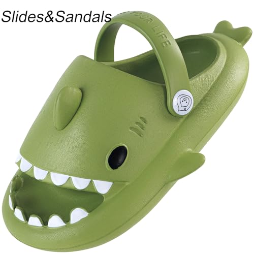 Image of KVbabby Kids Shark Slides Boys Girls Cloud Sandals | Cloud Sandals,Open Toe,Beach Pool Water Shoes,Slip-on,Lightweight,Non-Slip,Soft,Flexible,EVA Slippers