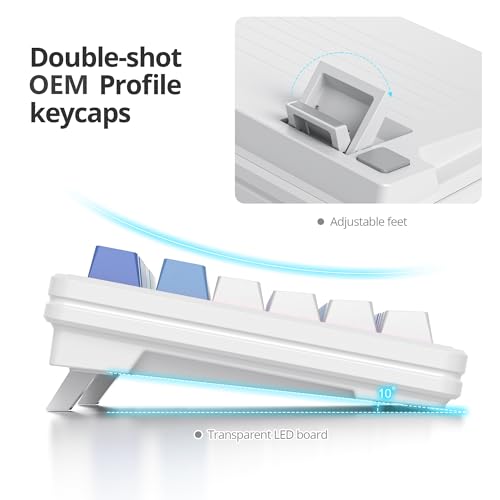 Image of Owpkeenthy 75 Percent Gaming Keyboard Gasket Mounted,87 Key TKL Mechanical Keyboard Hot Swappable Linear Pre-lubed Linear Switch South-Facing RGB Backlit for PC Laptop (N-Blue)