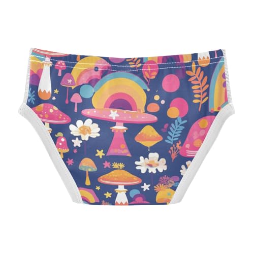 KLL Trippy Mushrooms Rainbow Little Boys Comfort Boxer Briefs Breathable Undies2
