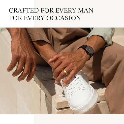 King Will 6mm 8mm Men's Tungsten Carbide Wedding Ring Hammered Groove Wedding Band Mens Two Tone Black/Silver/Gold/Brown Engagement Ring for Men and Women Matte Brushed Finish Comfort Fit Size 6-144