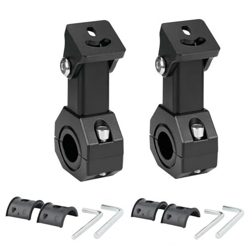 HQTS 2 pièces Support Phare Moto réglage à 360 degrés, adaptés aux barres de protection de 17 à 33 mm support de lampe supplémentaire moto