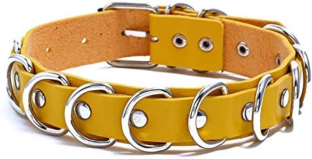 Punk Gothic Multi-Circle Necklace bar Neck Set Collar Collarbone Chain (Color : Yellow, Size : 20-50cm)