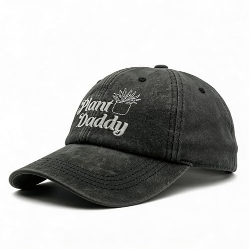 Gardening Gifts for Men,Plant Daddy Baseball Caps Adjustable Summer Classic Sandwich Dad Hat Black